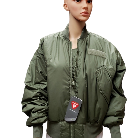 Adidas women's Parley Bomber Jacket- Dark Khaki-Green - Picture 9 of 11